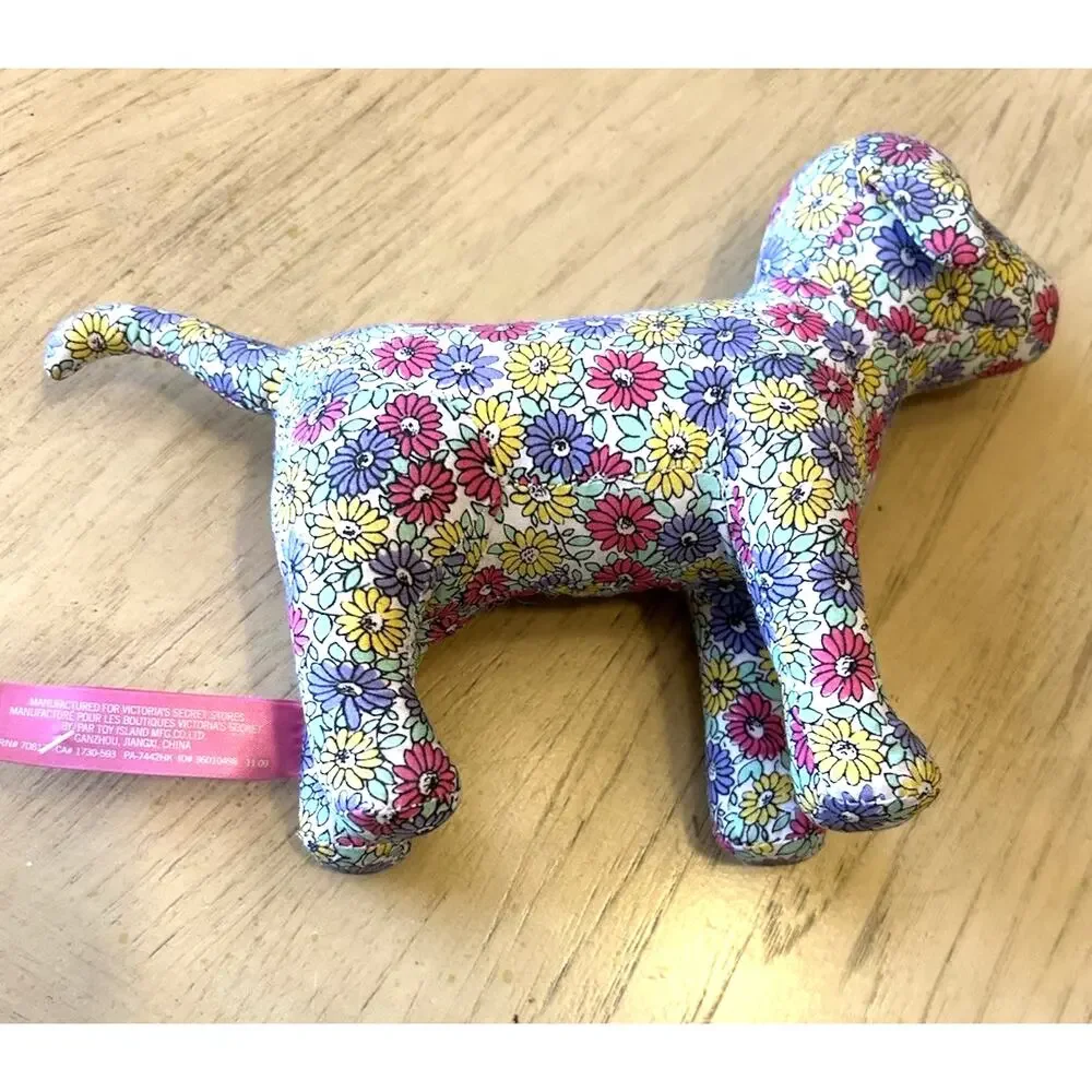 VTG Y2K Victorias Secret Dog Floral Flower LOVE Daisy Stuffed Animal Mini 2009